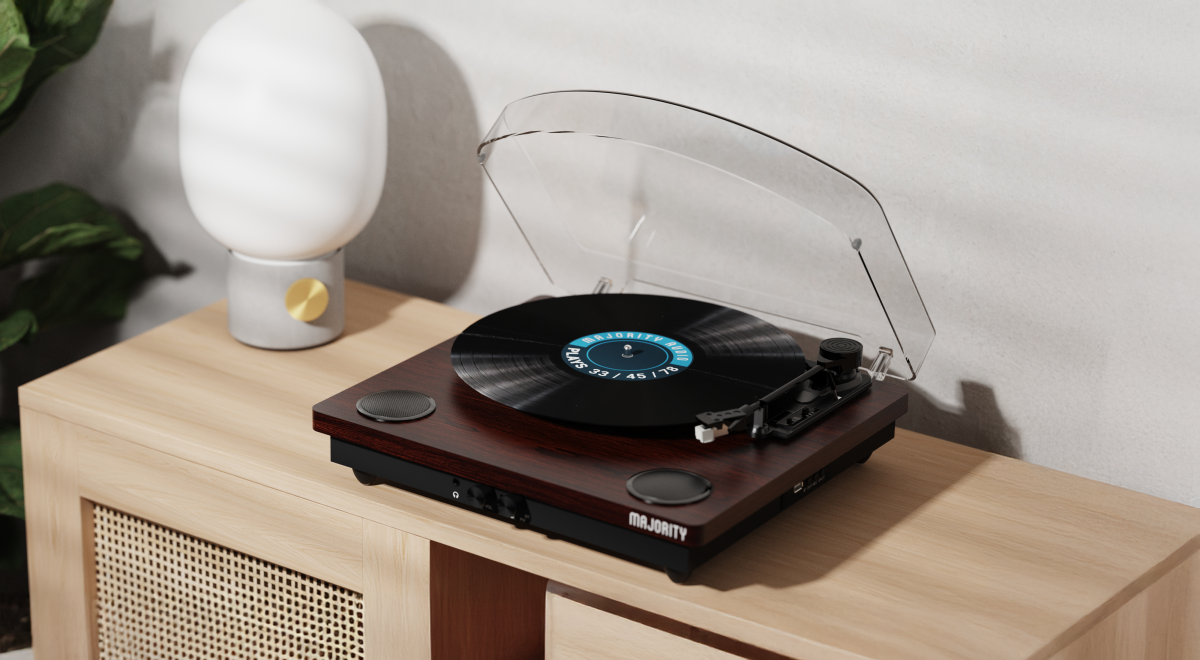 Majority's Sleek Moto Turntable Blends Bluetooth and Timeless Vinyl Charm