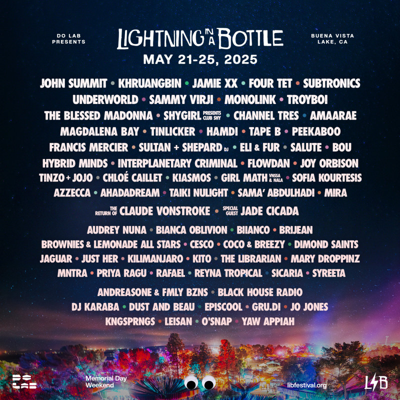 5 Electronic Artists You Can't Miss at Lightning in a Bottle 2025
