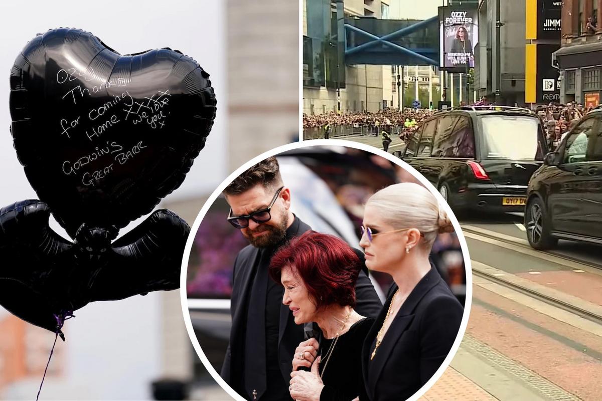 Osbourne Family + Fans at Ozzy’s Funeral Procession