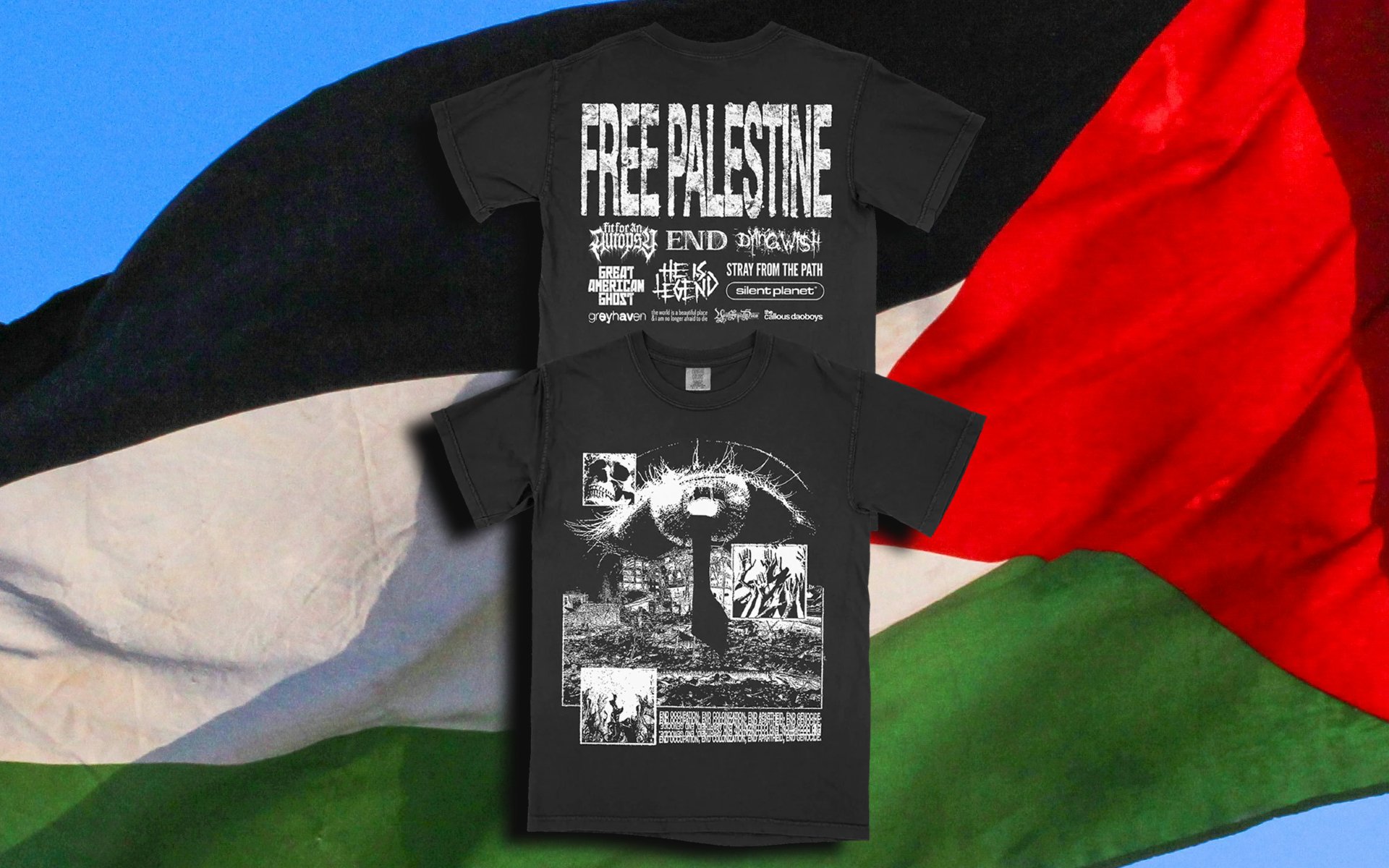 FIT FOR AN AUTOPSY, THE CALLOUS DAOBOYS, END & More Pitch In For Benefit Shirt Aiding Palestinians