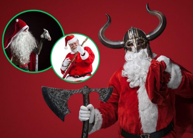 Photos of Outrageously Metal Santas
